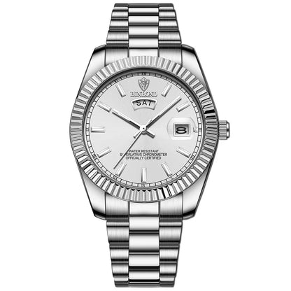 BINBOND Mens Waterproof Quartz Watch with Stainless Steel Band - Smarsty