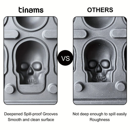 Skull Ice Ball Mold Silicone 3D Flexible Ice Cube Trays BPA Free Ice Trays For Freezer Horror Skull Head Cocktail Ice Ball Maker