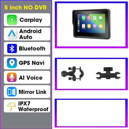 Motorcycle DVR GPS Navigation With CarPlay And Android Auto - Smarsty