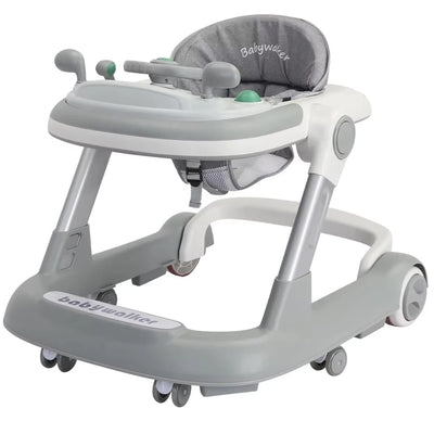 2 in 1 Baby Walker, Toddler Baby Push Walker with Removable Feeding Tray and Music Tray(Without Battery), Foldable Walker - Smarsty