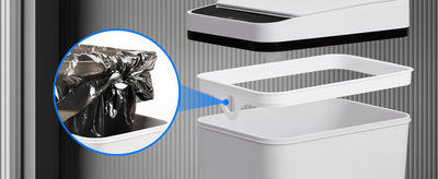 2 Pack 12L Bathroom Automatic Trash Cans Touchless Motion Sensor Slim with Lid for Bathroom Bedroom Living Room Office White - Smarsty
