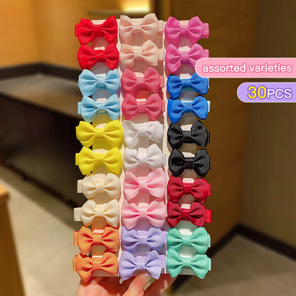 30 Colored Bow Hair Clips for Stylish Daily Use - Smarsty