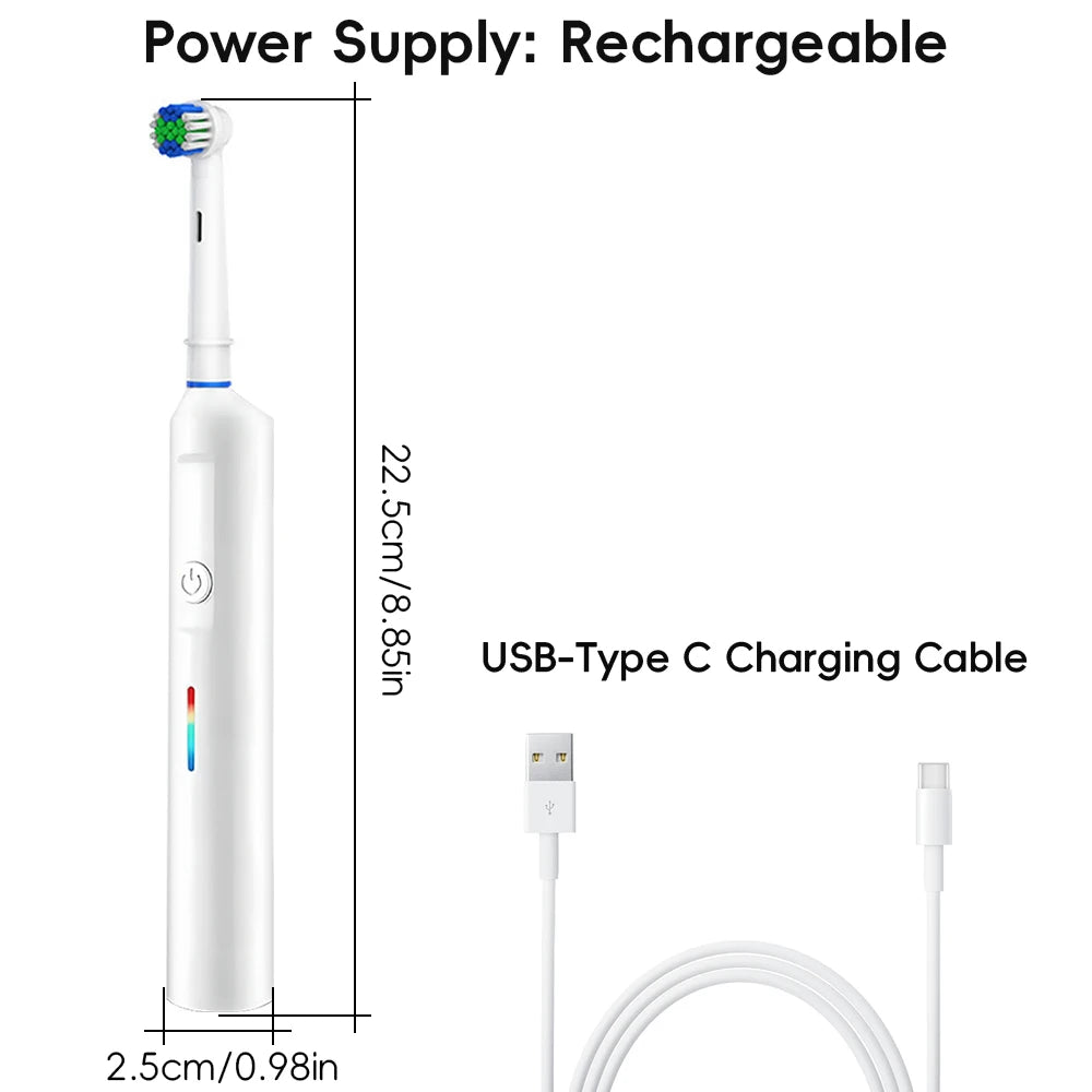 Rotating Electric Toothbrush with Timer and Travel Case - Smarsty
