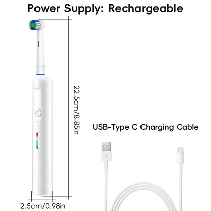 Rotating Electric Toothbrush with Timer and Travel Case - Smarsty