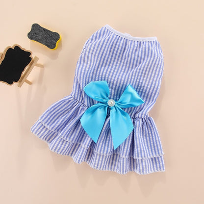 Puppy Vertical Striped Butterfly Skirt for Summer Fun - Smarsty