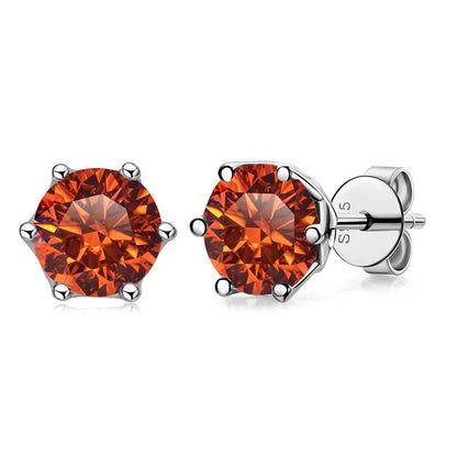 Moissanite Stud Earrings Sterling Silver VVS D Sparkle - Smarsty