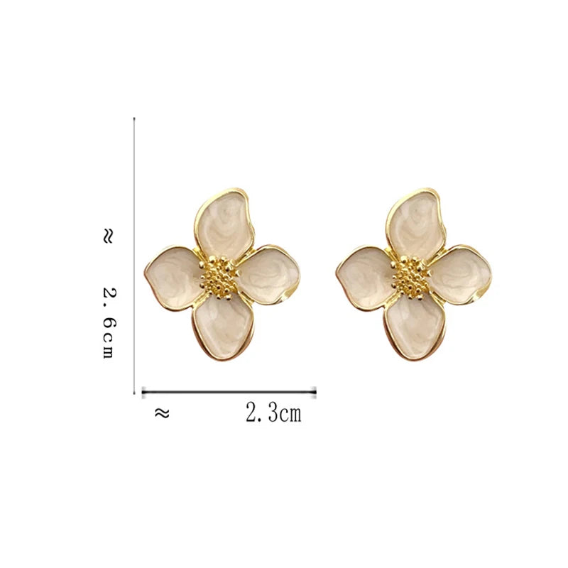 Hibiscus Flower Stud Earrings Vintage Romantic Gift - Smarsty