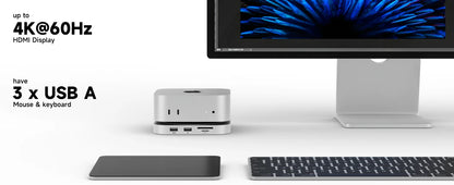 Mac Mini Docking Hub With M.2 SSD Enclosure 4K HDMI