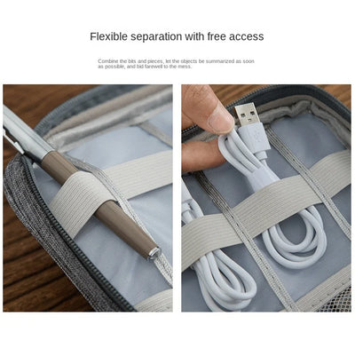 Travel Electronics Storage Bag With High Capacity Cables - Smarsty