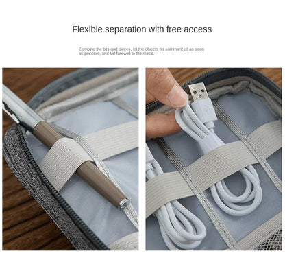 Travel Electronics Storage Bag With High Capacity Cables - Smarsty