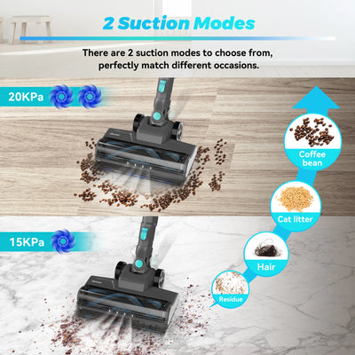 YISORA N300 Cordless Upright Vacuum Cleaner, 20Kpa Ultra Lightweight Stick Vacuum for Carpet, Hard Floor, Car, Pet Hair - Smarsty
