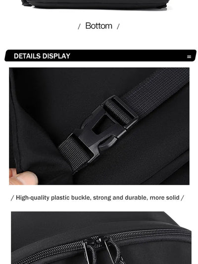 One 15 Inch Polyester Waterproof Solid Color Simple Men's Backpack Fashion Couple Student Computer Backpack - Smarsty