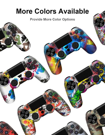 Silicone Skin Case for PS4 Controller with Grip Caps - Smarsty