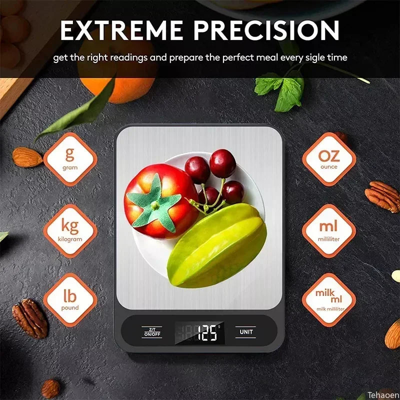 Digital Kitchen Scale With LED Display Waterproof Design - Smarsty