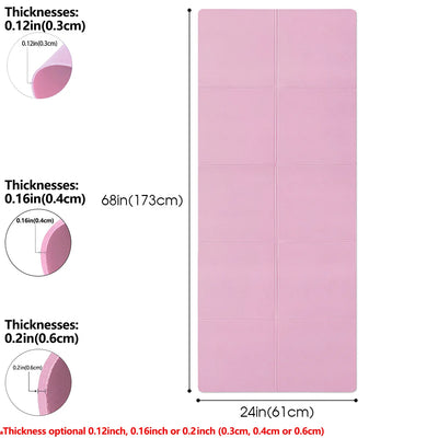 Yoga Mat Pilates Fitness Mat 3/4/6mm Thicknes Non Slip Yoga Cushion Travel Fitness Exercise Pad for Women Home Gym Floor Workout - Smarsty