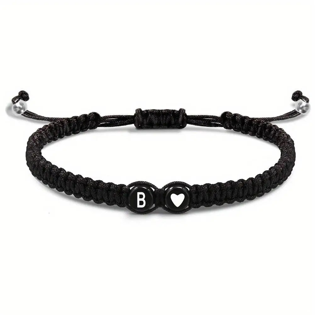 Handmade Adjustable Heart Bracelets A-Z Initials for Friendship - Smarsty