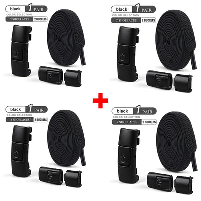 8mm No Tie Shoe Laces Press Lock Shoelaces Without Ties Elastic Laces Sneaker Kids Adult Widened Flat Shoelace for Shoes - Smarsty