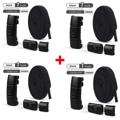8mm No Tie Shoe Laces Press Lock Shoelaces Without Ties Elastic Laces Sneaker Kids Adult Widened Flat Shoelace for Shoes - Smarsty