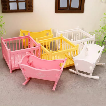 1:12 Dollhouse Miniature Cradle Crib Surround Bed Piano Table Set Furniture Kitchen Model Decor Toy Doll House Accessories