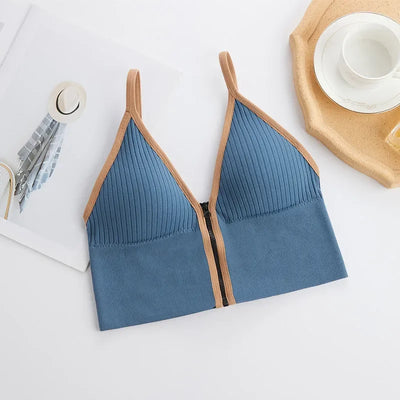 Women Crop Tops Sexy Solid Color Camisole Ice Silk Tube Top Seamless Sports Tank Top Wireless Underwear Padded Bra Bralette Vest - Smarsty