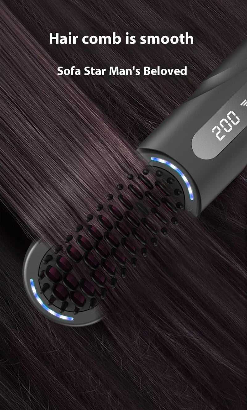 Wireless Hair Straightener Comb with Negative Ions - Smarsty