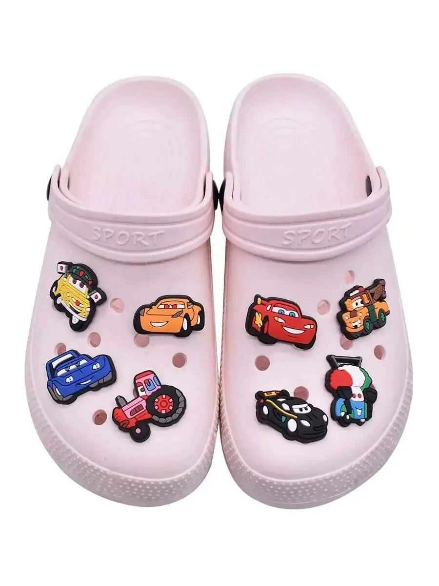 MINISO 20pcs Cars Shoe Decorations Shoe Accessories Charms For Clogs Bogg Bag Bubble Slides Sandals