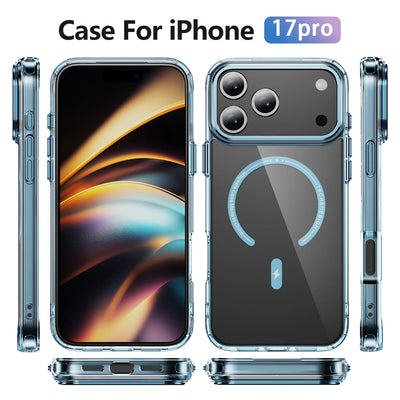 Luxury Phantom HD Transparent for Magsafe Magnetic Phone Case for iPhone 17 Air 16 15 14 Plus 13 12 11 Pro Max Shcokproof Cover