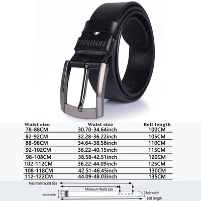 Men Genuine Leather Belt Luxury Cowskin Strap - Smarsty