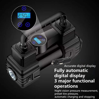 Automatic Digital Display Smart Preset Inflation Tire Inflator with LED Light 12V 150PSI Wire Auto Tire Inflator Pump