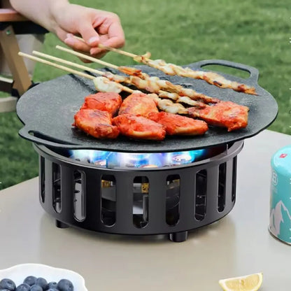 19800W 7-Core High-Power Camping Stove - Windproof Portable Gas Burner with Electronic Ignition for Hiking & Travel