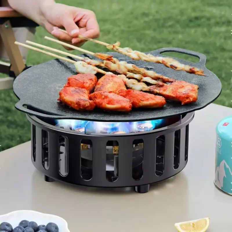 19800W 7-Core High-Power Camping Stove - Windproof Portable Gas Burner with Electronic Ignition for Hiking & Travel