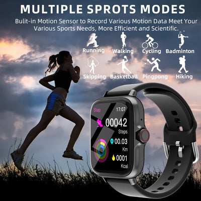 Waterproof Smart Watch with Call Alerts and Sleep Tracking - Smarsty
