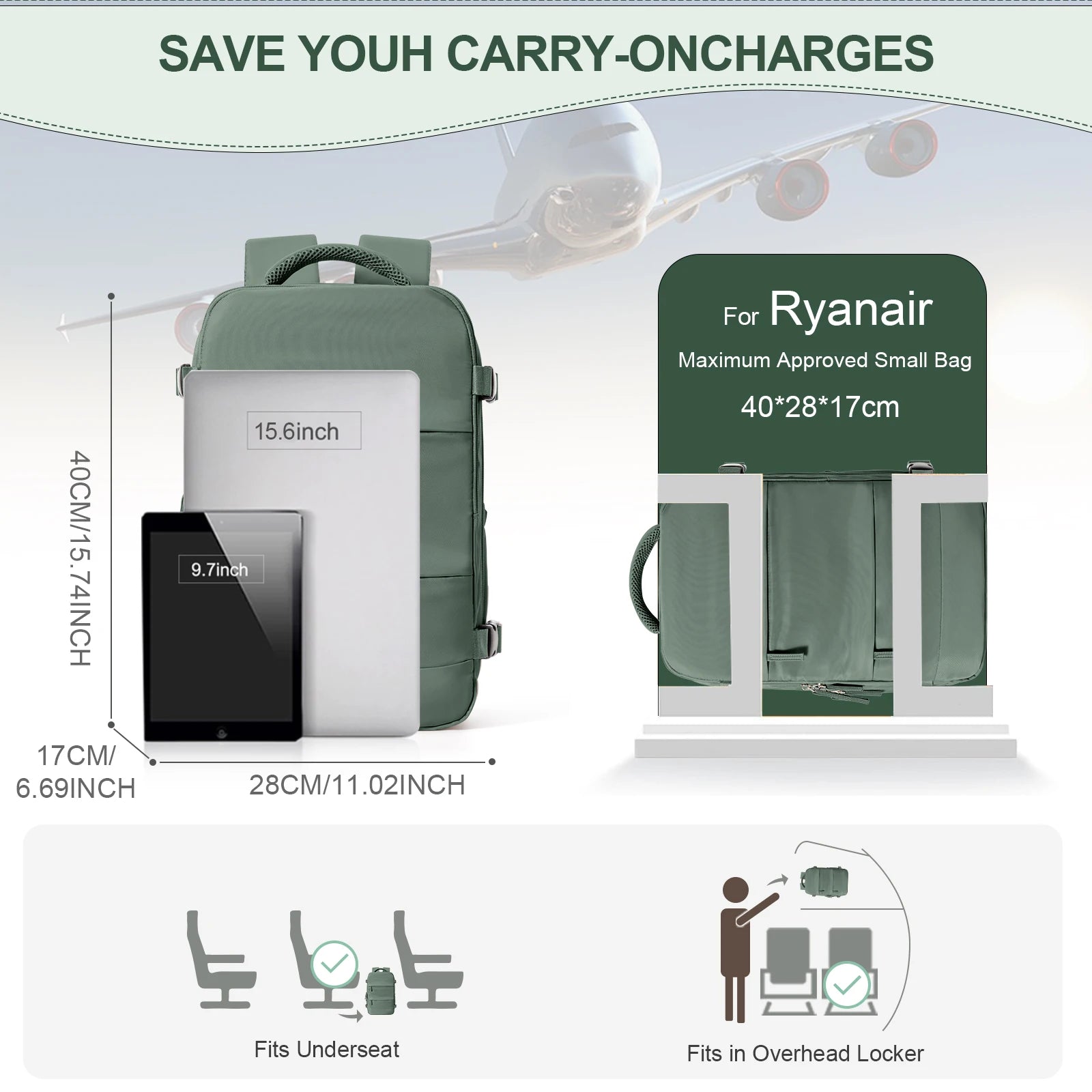 Ryanair Backpack 40x20x25 Cabin Bag Travel Backpack for Men Women Hand Luggage Leisure Laptop Backpack mochila para viaje cabina - Smarsty