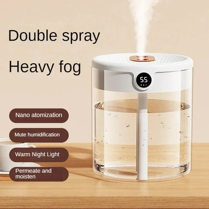 Quiet Dual Spray Humidifier with LED Display - Smarsty