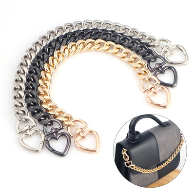 1pc Metal Purse Chain Strap Extender Heart Shape Purse Chain for Accessory Charms, Lengthen Crossbody Shoulder Handbags Strap - Smarsty