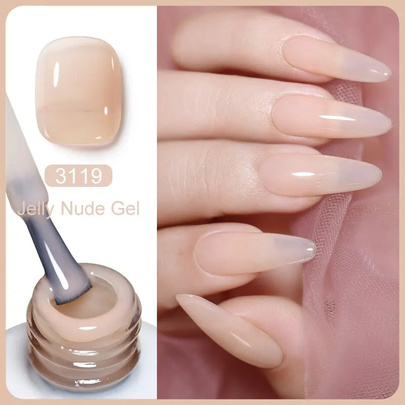 Arte Clavo 3pcs Nude Pink Jelly Gel Polish Set - Smarsty