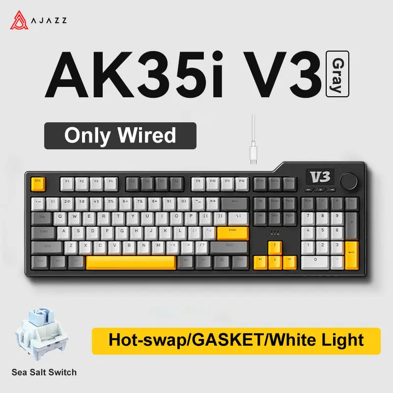 Tri Mode Gaming Keyboard With Hot Swap 104 Keys Gasket