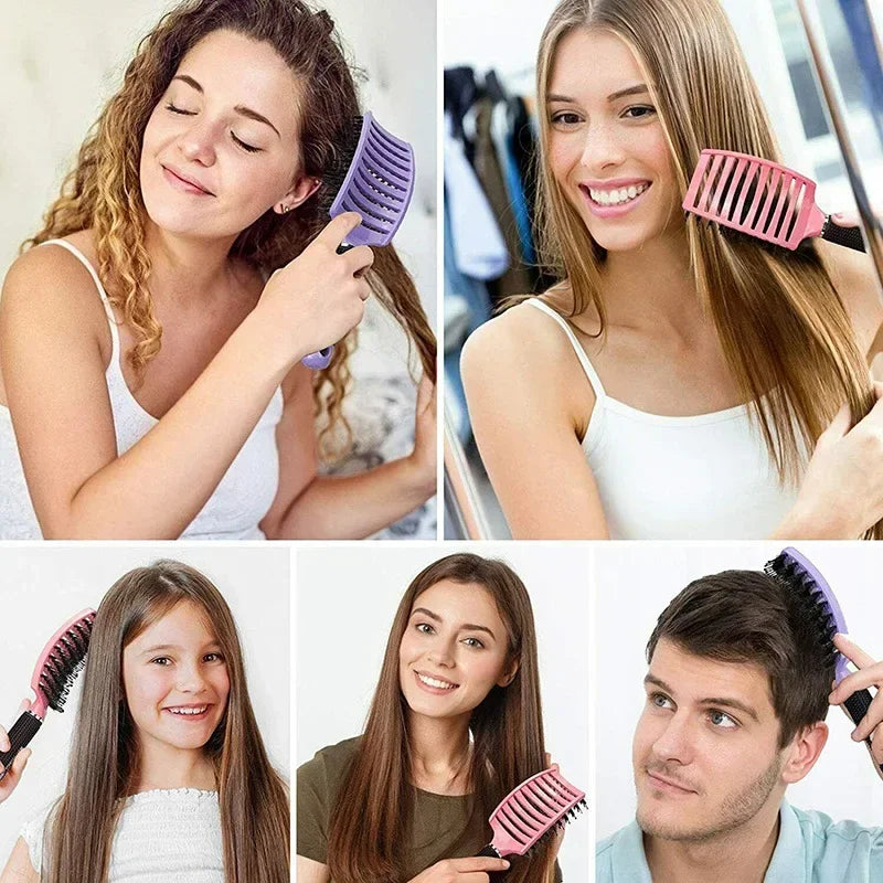 Boar Bristle Hair Brush for Scalp Massage and Detangling - Smarsty