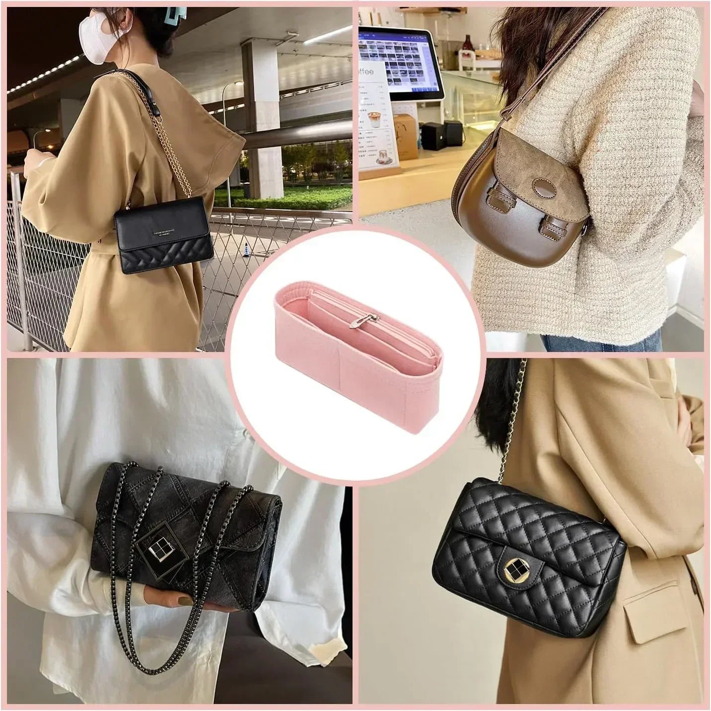 Bag Organizer for LONGCHAMP Mini Tote Timid Bag Storage & Finishing Inner Bag Liner Handbags Insert Organizer Fit Mini Size