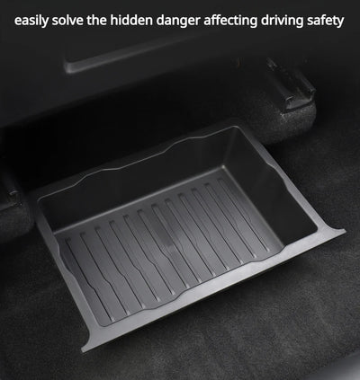 Underseat Storage Box for Tesla Model Y 2021-2024 Seats Drawer TPE Hidden Storage Tray Push Pull Car Organizer Car Accessories - Smarsty