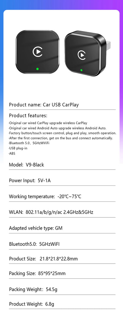 2in1 Wireless CarPlay And Android Auto Adapter Plug And Play - Smarsty