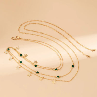 Beach Bikini Waist Chain with Rhinestone Pendant - Smarsty