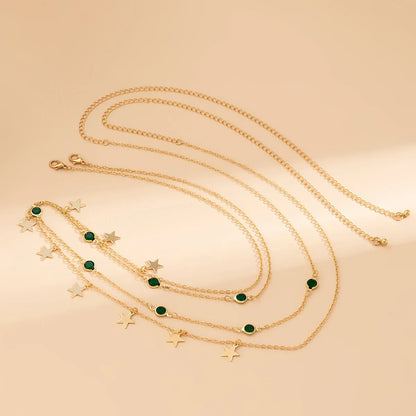 Beach Bikini Waist Chain with Rhinestone Pendant - Smarsty