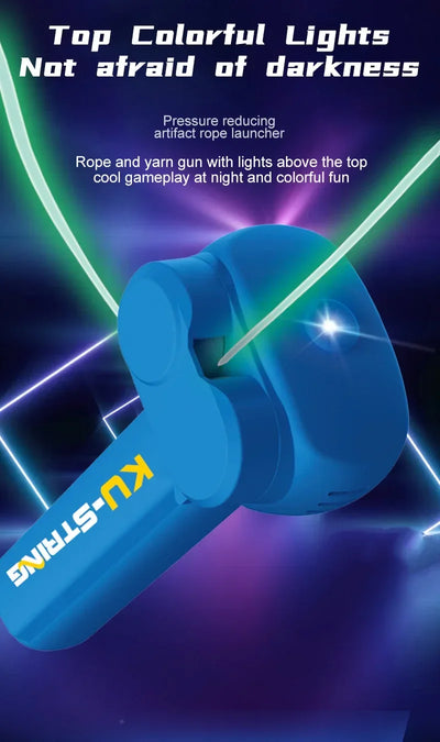 Light Toy String Glow In The Dark String Rope Launcher Luminous Portable Handheld String Stress Relief Toys For Kids Party Gifts by Smarsty
