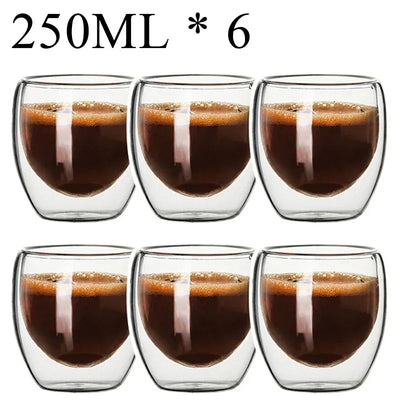 Double Wall Borosilicate Glass Mug Set for Hot Drinks - Smarsty