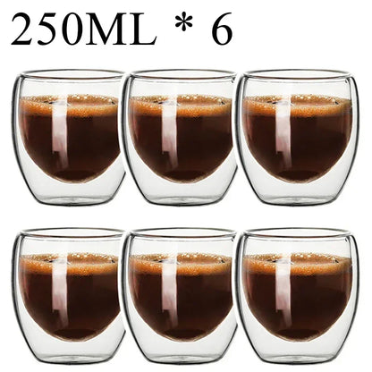 Double Wall Borosilicate Glass Mug Set for Hot Drinks - Smarsty