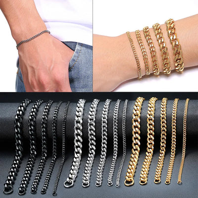 Vnox Men's Stainless Steel Cuban Link Chain Bracelet - Smarsty