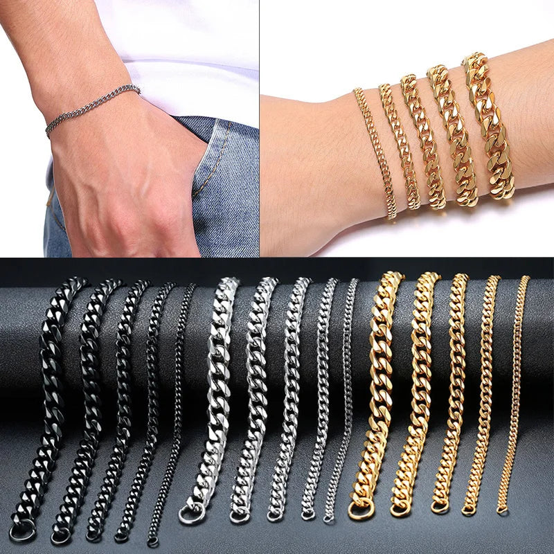 Vnox Men's Stainless Steel Cuban Link Chain Bracelet - Smarsty