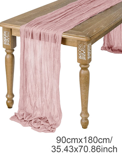 Sage Semi-Sheer Gauze Table Runner for Elegant Dining - Smarsty