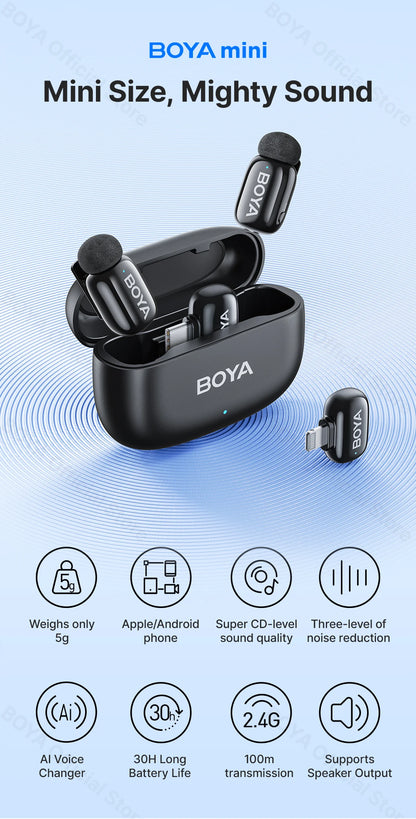 Boya Mini Wireless Lavalier Microphone for Mobile Recording - Smarsty